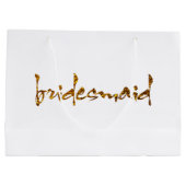 Grand Sac Cadeau Bridesmaid Faux Gold (Dos)