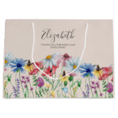 Grand Sac Cadeau Bridesmaid Fleur sauvage Charm Merci (Devant)