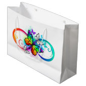Grand Sac Cadeau Bright infinity with rainbow butterfly (Devant Angle)