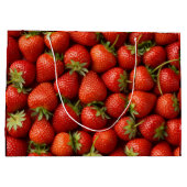 Grand Sac Cadeau Bright Red Summer Strawberry Harvest Pattern (Dos)