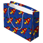 Grand sac cadeau brillant rouge fusée (Dos Angle)