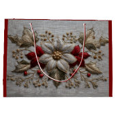 Grand Sac Cadeau Broderie festive (Dos)