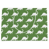 Grand Sac Cadeau Brontosaurus blanc Dinosaures Imprimer (Devant)