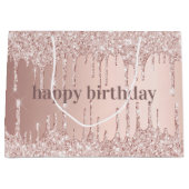 Grand Sac Cadeau Broussaillements de parties scintillant or rose d' (Devant)