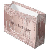 Grand Sac Cadeau Broussaillements de parties scintillant or rose d' (Devant Angle)