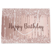 Grand Sac Cadeau Broussaillements de parties scintillant or rose d' (Devant)