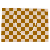 Grand Sac Cadeau Brown and beige checkerboard pattern (Dos)