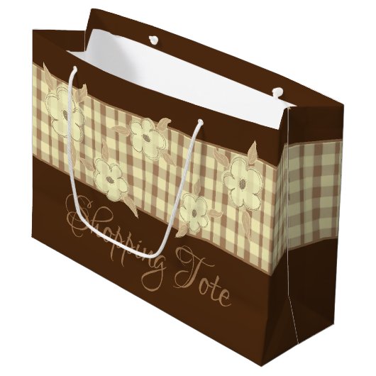 Grand Sac Cadeau Brown doré (Devant Angle)