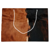 Grand Sac Cadeau Brown Noir Noir Faux Cowhide (Devant)