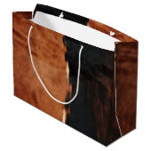 Grand Sac Cadeau Brown Noir Noir Faux Cowhide (Dos Angle)