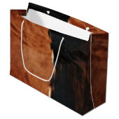 Grand Sac Cadeau Brown Noir Noir Faux Cowhide (Devant Angle)