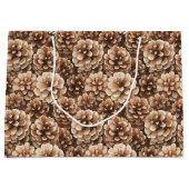 Grand Sac Cadeau Brown Pine Cones Nature Birthday (Devant)