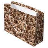 Grand Sac Cadeau Brown Pine Cones Nature Birthday (Dos Angle)
