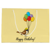 Grand Sac Cadeau Bruant mignon avec ballons Anniversaire | Personna (Dos)