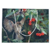 Grand Sac Cadeau Bruants dans un cerisier, Bruno Liljefors (Dos)