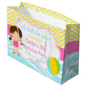 Grand Sac Cadeau Brunette Hair Fête de billard Merci Bash (Dos Angle)