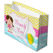 Grand Sac Cadeau Brunette Hair Fête de billard Merci Bash (Devant Angle)