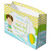 Grand Sac Cadeau Brunette Hair Pool Party Bash Party Merci (Dos Angle)