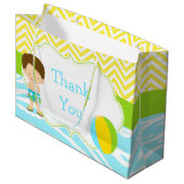 Grand Sac Cadeau Brunette Hair Pool Party Bash Party Merci (Devant Angle)