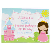 Grand Sac Cadeau Brunette Princesse et Merci du Dragon (Dos)