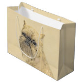Grand Sac Cadeau Bruxelles Griffon Peinture - Cute Original Chien A (Devant Angle)