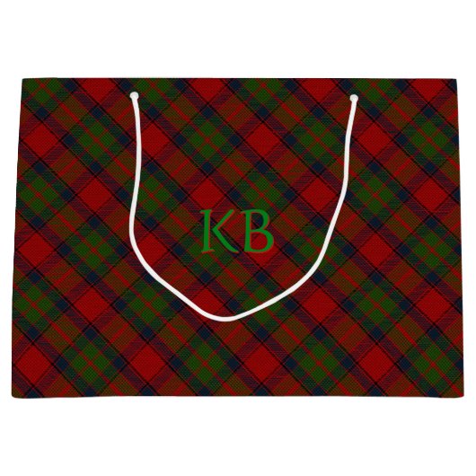 Grand Sac Cadeau Buccleuch Official Tartan avec monogramme / nom (Devant)