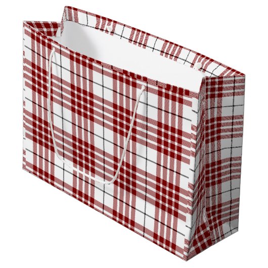 Grand Sac Cadeau Buchanan tartan rouge blanc plaid (Devant Angle)