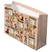 Grand Sac Cadeau Buckaroo Cowboy Recherché Ajouter nom et descripti (Devant Angle)