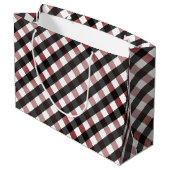 Grand Sac Cadeau Buffalo Check Plaid Photo Noël (Dos Angle)