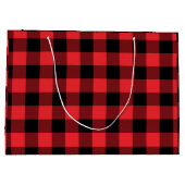 Grand Sac Cadeau Buffalo Plaid Red Black Check (Dos)