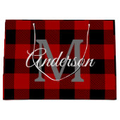 Grand Sac Cadeau Buffalo rouge abattu | Initiale personnelle | Cade (Devant)