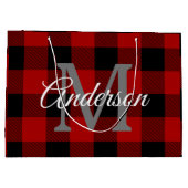 Grand Sac Cadeau Buffalo rouge abattu | Initiale personnelle | Cade (Dos)