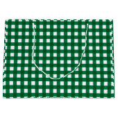 Grand Sac Cadeau Buffle vert foncé Check Plaid Noël (Devant)