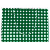 Grand Sac Cadeau Buffle vert foncé Check Plaid Noël (Dos)