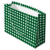 Grand Sac Cadeau Buffle vert foncé Check Plaid Noël (Dos Angle)