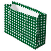 Grand Sac Cadeau Buffle vert foncé Check Plaid Noël (Devant Angle)