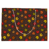 Grand Sac Cadeau Bugs colorés sur brun (Dos)