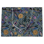 Grand Sac Cadeau Bugs de Doodle sur le gris de latte (Devant)