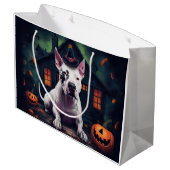 Grand Sac Cadeau Bull Terrier Citrouille Halloween effroi (Dos Angle)