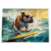 Grand Sac Cadeau Bulldog Beach Surf Peinture (Devant)