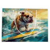 Grand Sac Cadeau Bulldog Beach Surf Peinture (Dos)