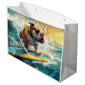 Grand Sac Cadeau Bulldog Beach Surf Peinture (Dos Angle)