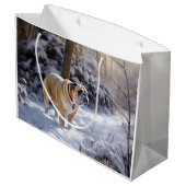 Grand Sac Cadeau Bulldog Qu'Il Neige Noël Brossé (Dos Angle)