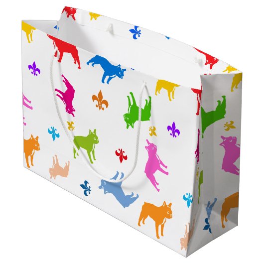 Grand Sac Cadeau Bulldogs français (Dos Angle)