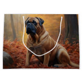 Grand Sac Cadeau Bullmastiff en automne Feuilles automne Inspire (Devant)