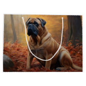 Grand Sac Cadeau Bullmastiff en automne Feuilles automne Inspire (Dos)