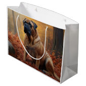 Grand Sac Cadeau Bullmastiff en automne Feuilles automne Inspire (Dos Angle)