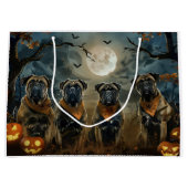 Grand Sac Cadeau Bullmastiff Halloween Éffrayant (Devant)