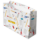 Grand Sac Cadeau Bureau scolaire et artisanat Fournitures Motif (Dos Angle)