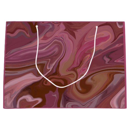 Grand Sac Cadeau Burgundy taupe Marble gift bag (Devant)